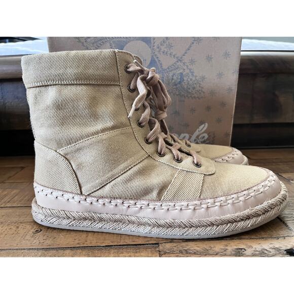 Free People Shoes - Free People Menorca Ankle Boots Women's Sz 9 Sand Lace Up High Top Sneakers
